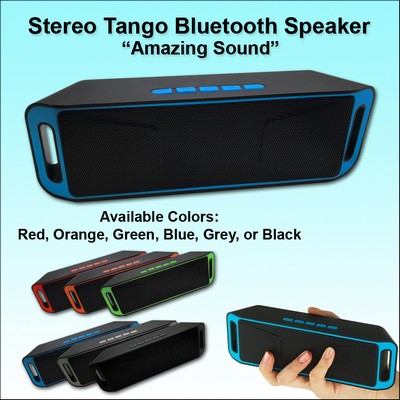 Black/Blue "Amazing Sound" Stereo Tango Bluetooth Speaker