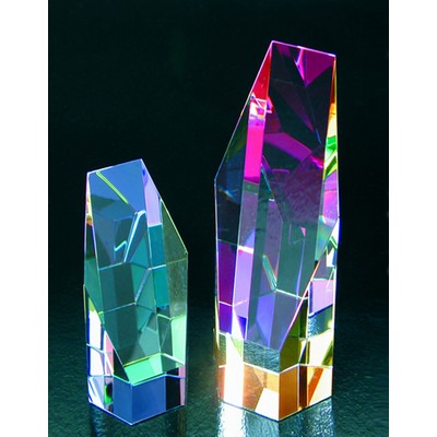 Rainbow Hexagon optical crystal award/trophy.5"H