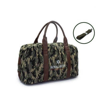 Camo Canvas Travel Tote Duffel Shoulder Handbag