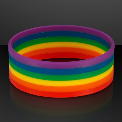 Rainbow Stretch Silicone Bracelets (NON-Light Up) - BLANK