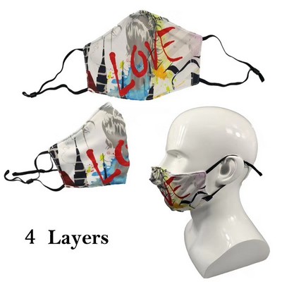 4 Layers Sublimation Cotton Face Mask