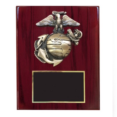 U.S. Marine Corps Piano Cherry Finish Board Plaque (8" x 10")