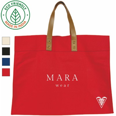 Premium Box Tote Bag Eco Friendly Canvas Red