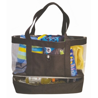 Mannitok® Clear Beach Tote Bag w/Cooler Compartment