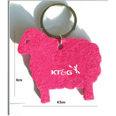 Sheep Shaped Felt Key Chain