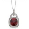 Jilco Inc. Cushion Cut Garnet Necklace