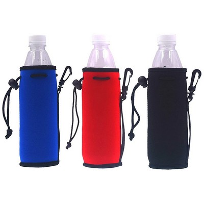 Neoprene Bottle Drawstring Insulator Cooler Sleeve Bag