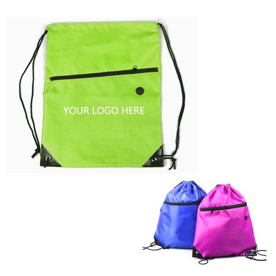 Zipper Drawstring Backpack