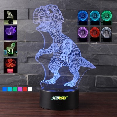 Custom 3D 7 Color Touch Led Table Lamp