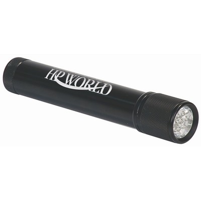 7 3/4" Black 7-LED Laserable Flashlight