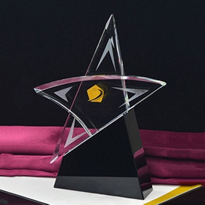 Star Crystal Trophy with Black Base