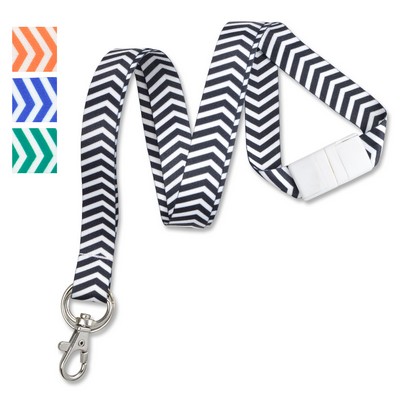 5/8" Pre-Printed ZigZag Pattern Fashion Lanyards with Trigger Hook