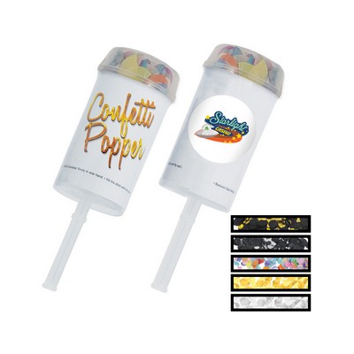 Push Up Gold Confetti Popper w/A Custom Printed Decal