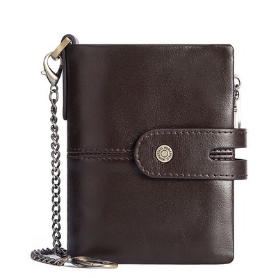 Anti Theft Genuine Leather Mens Wallet