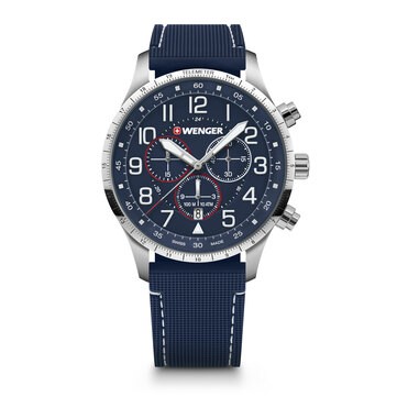 Swiss Army Attitude Chronograph Blue Dial, Blue Silicone Strap Large