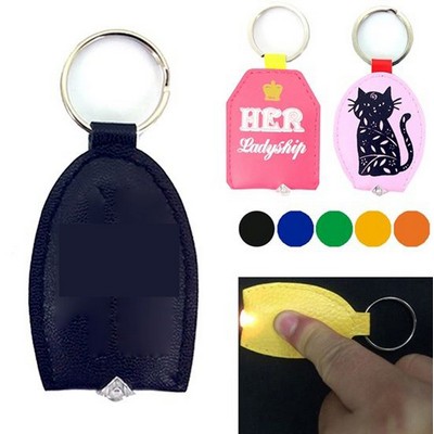 PU Leather LED Flashlight Keyring