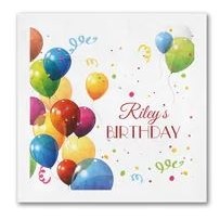 Colorful Birthday Balloons Luncheon Ooh La Color® Napkin