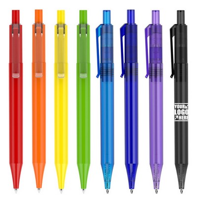 Transparent Plastic Pen Grip Retractable Ballpoint Pen