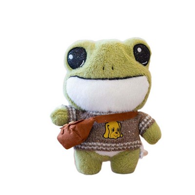 11.5" Short Plush Frog - With Sweater & Bag