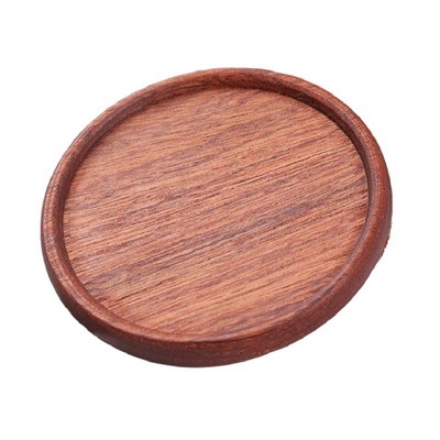 Groove Style Ebony Wood Coaster W/ Cork Backing