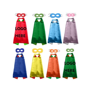 Kids Superhero Cape Mask Set