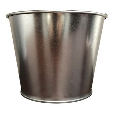 Non-Decorated 5 Quart Galvanized Bucket w/Metal Handle