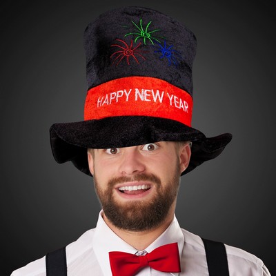 Happy New Year Velour Top Hat