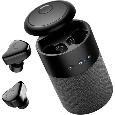 Portable Bluetooth Wireless Speaker With Earbuds 2 in 1