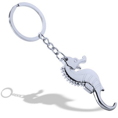 Zinc Alloy Sea Horse Bottle Opener Keychain