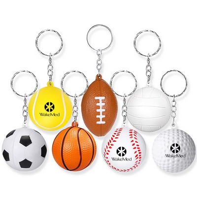 Sports Ball Stress Reliever Keychain