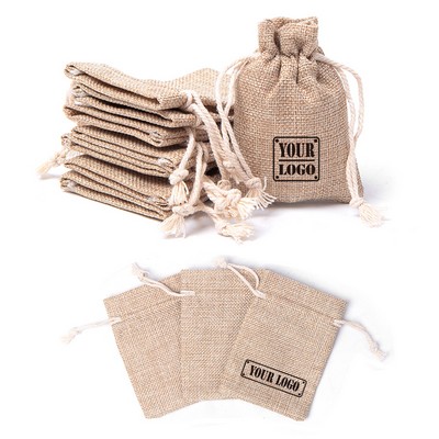 Burlap Drawstring Pouch