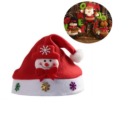 Red Christmas Snowman Hat