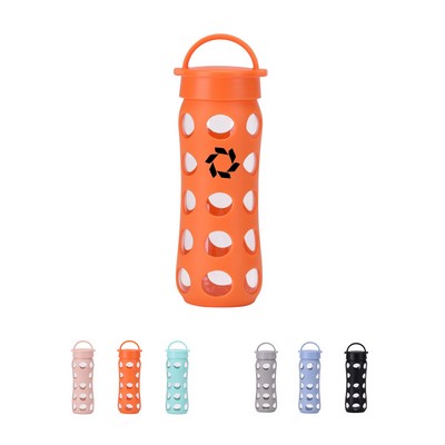 16 Oz. Glass Water Bottle with Protective Silicone Sleeve