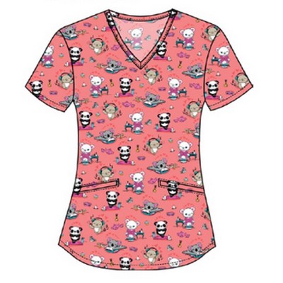 Cherokee® Women's V-Neck Print Scrub Top