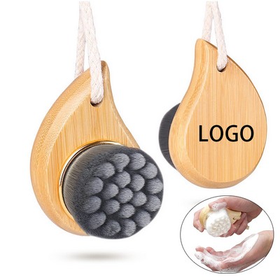 3 1/3" Wooden Handle Portable Facial Cleaning Brush