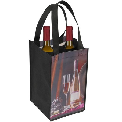 Laminated Full Color 4 Bottle Wine Tote Bag