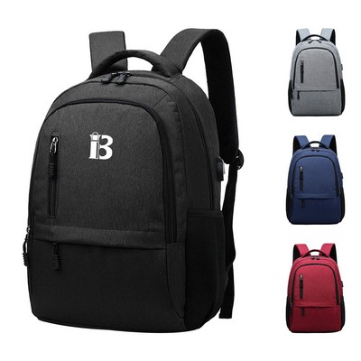 Oxford Business Men's Backpack With Charging Port