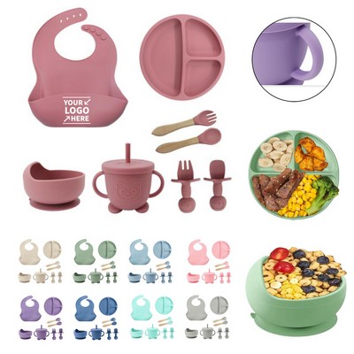 8pcs Silicone Baby Feeding Set