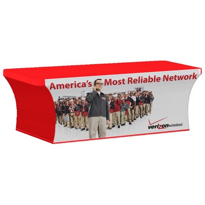 8-ft. Stretch Table Cover Multi-Panel Print, Full Bleed or Custom Fabric Color With An Open Back