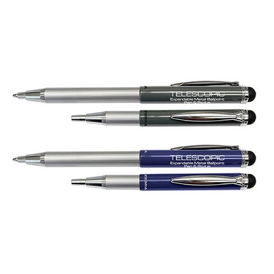 Zebra Telescopic Expandable Metal Ballpoint Pen & Stylus