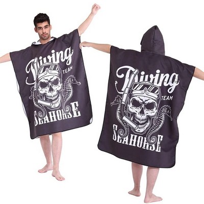 Custom Sublimation Beach Poncho Changing Robe With Hood