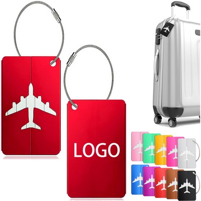 Metal Suitcase Labels Luggage Tags Stainless Steel Loops