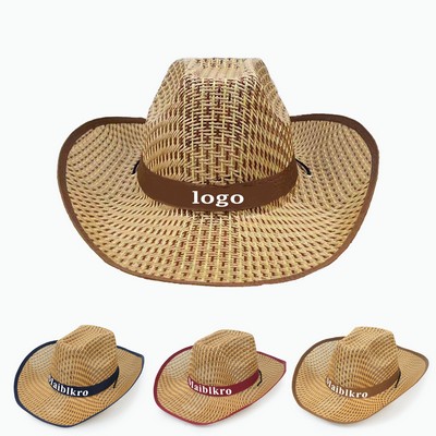 Curved Straw Cowboy Visor Hat