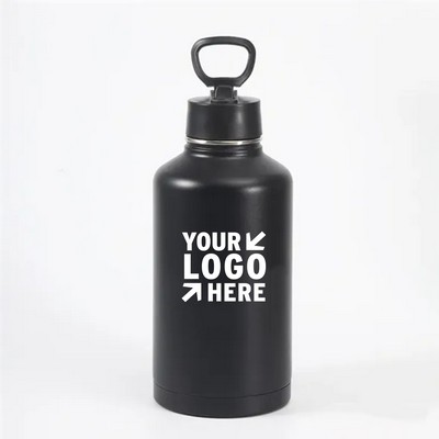 64 oz Insulated Stainless Steel Water Bottle with Straw Lid