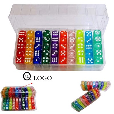 100Pcs Translucent Dice Set