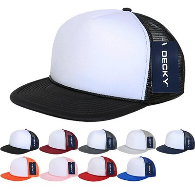 Decky Blank Two Tone Foam Trucker Hat w/Flat Bill