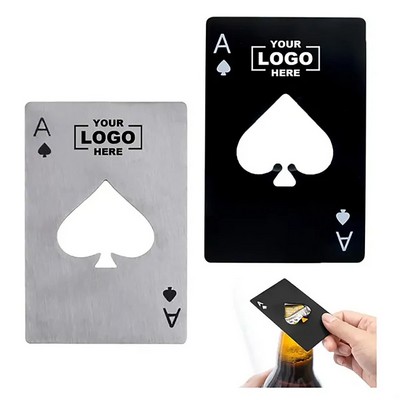 Stainless Steel Poker Card Bottle Opener Credit Card Style