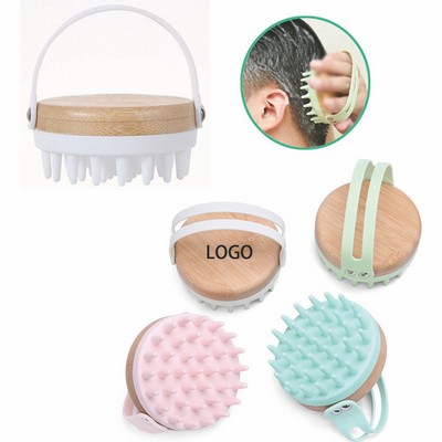 Bamboo Silicone Scalp Massager Brush