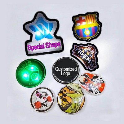 Special Shape Led Flashing Acrylic Name Pin Badge