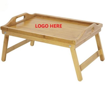 Foldable Bamboo Table Laptop Snack Breakfast Tray